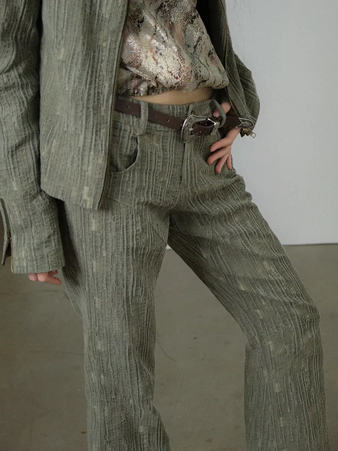 Retro Wrinkled Vintage Jacket&Pants