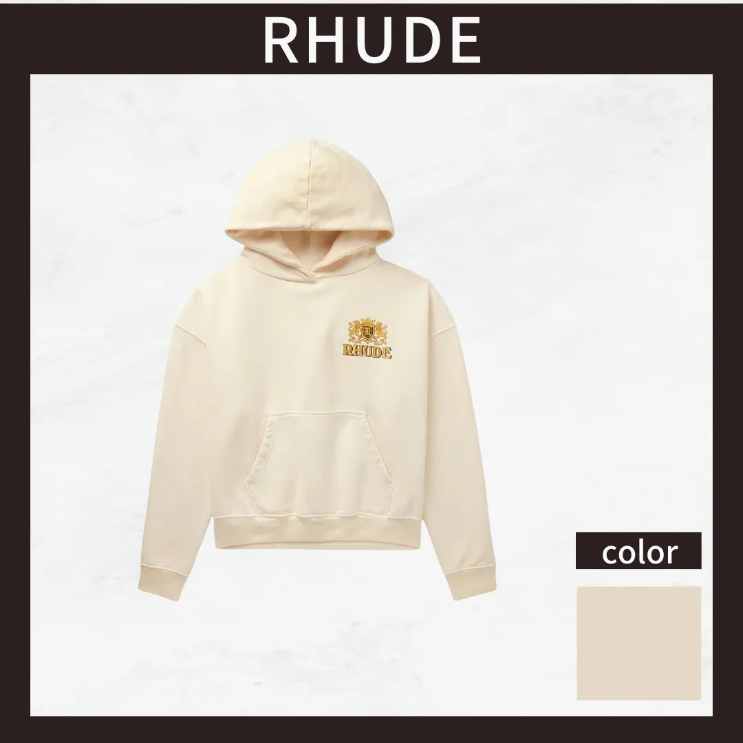 RHUDE  |Street Style Cotton Logo Hoodies