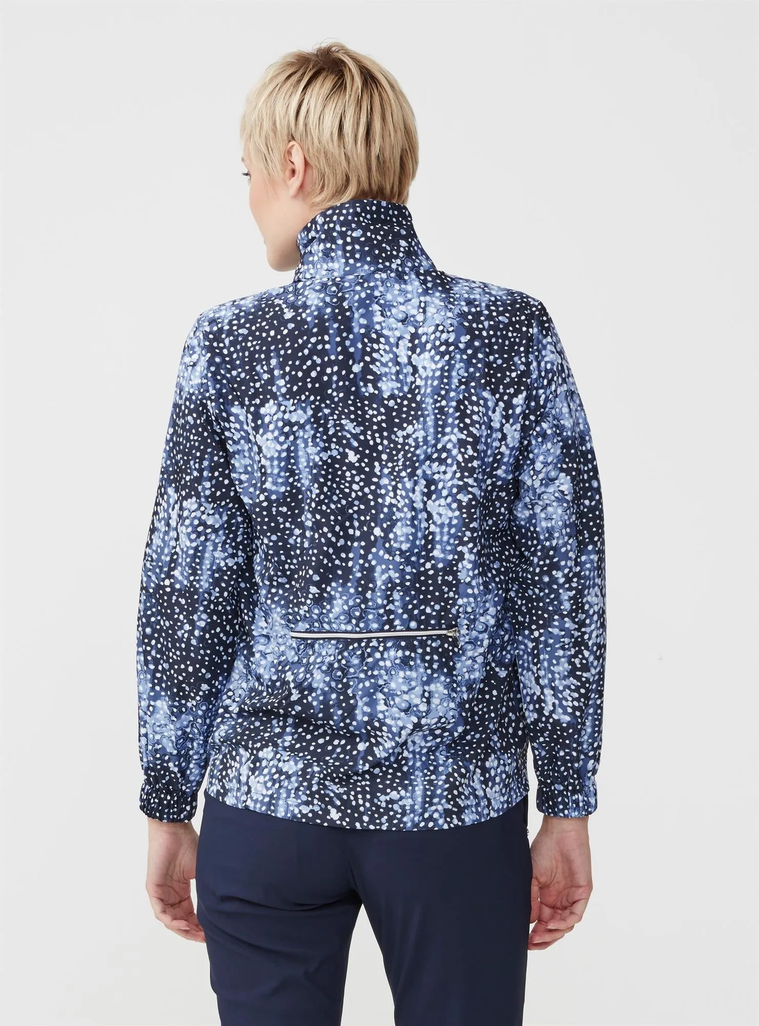 Rohnisch Ladies Pocket Windstopper Jacket Navy Dot