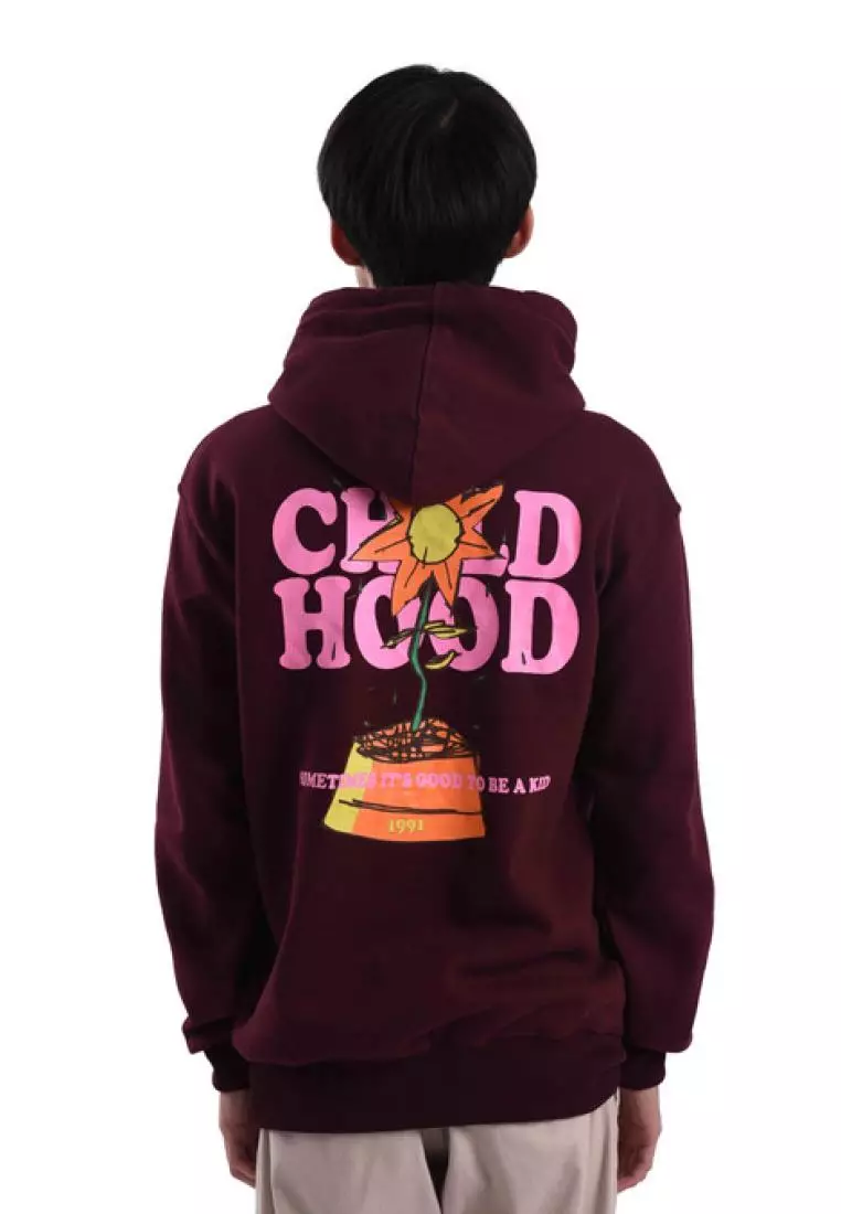 Roughneck 1991 Roughneck H099 Maroon Childhood Hoodie