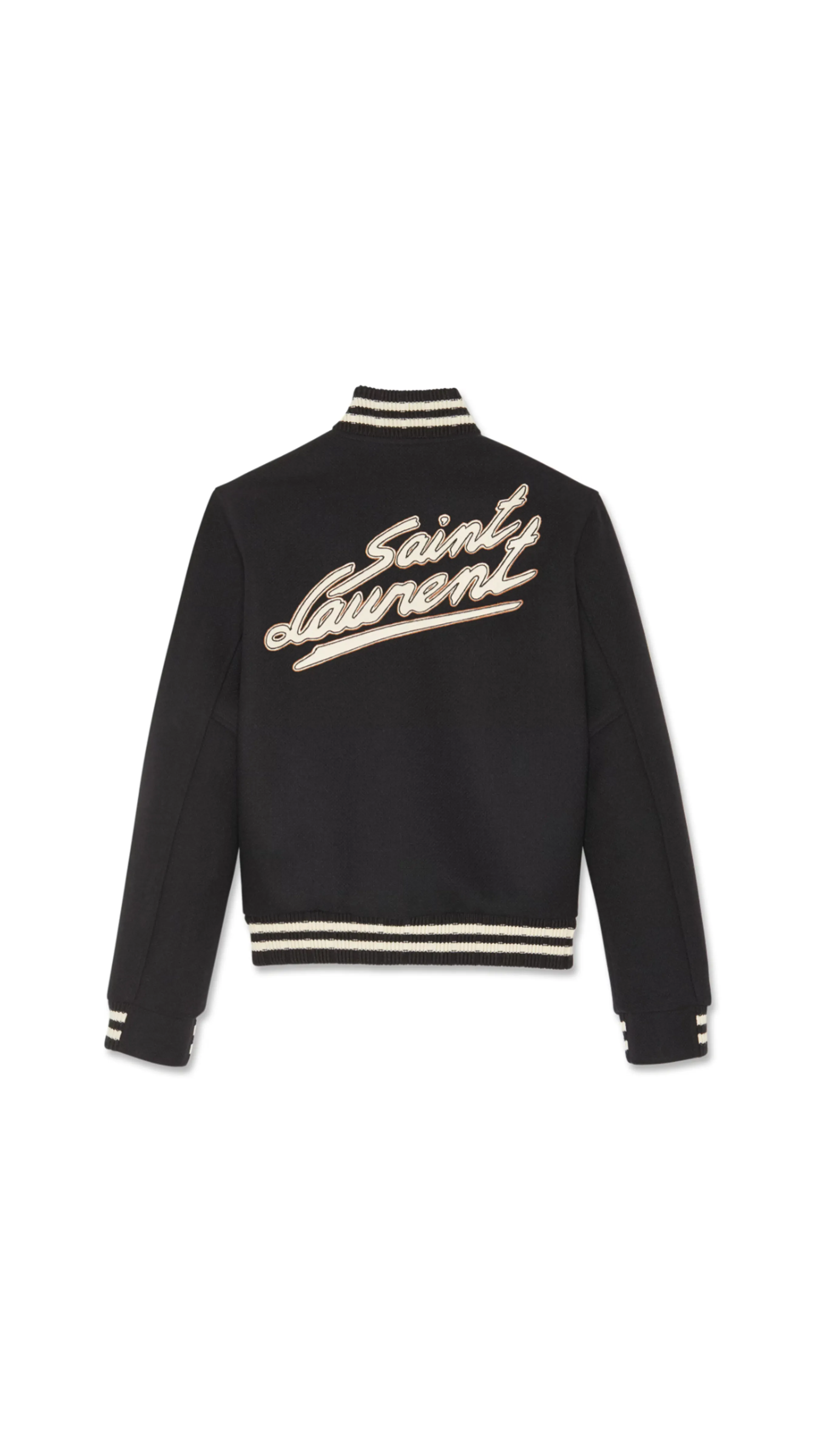 Saint Laurent Teddy Jacket in Wool - Black