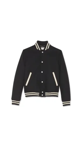 Saint Laurent Teddy Jacket in Wool - Black