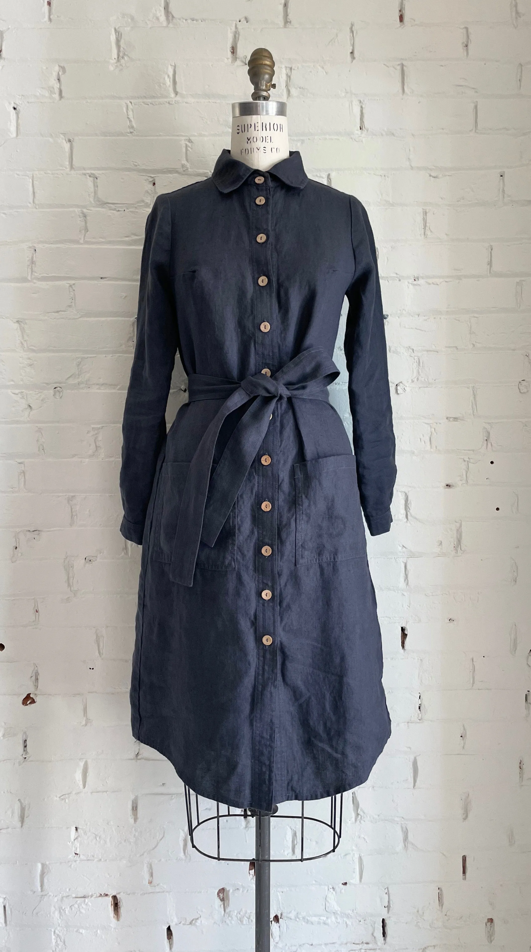 SALE | Ottawa Linen Jacket Dress | Charcoal Blue