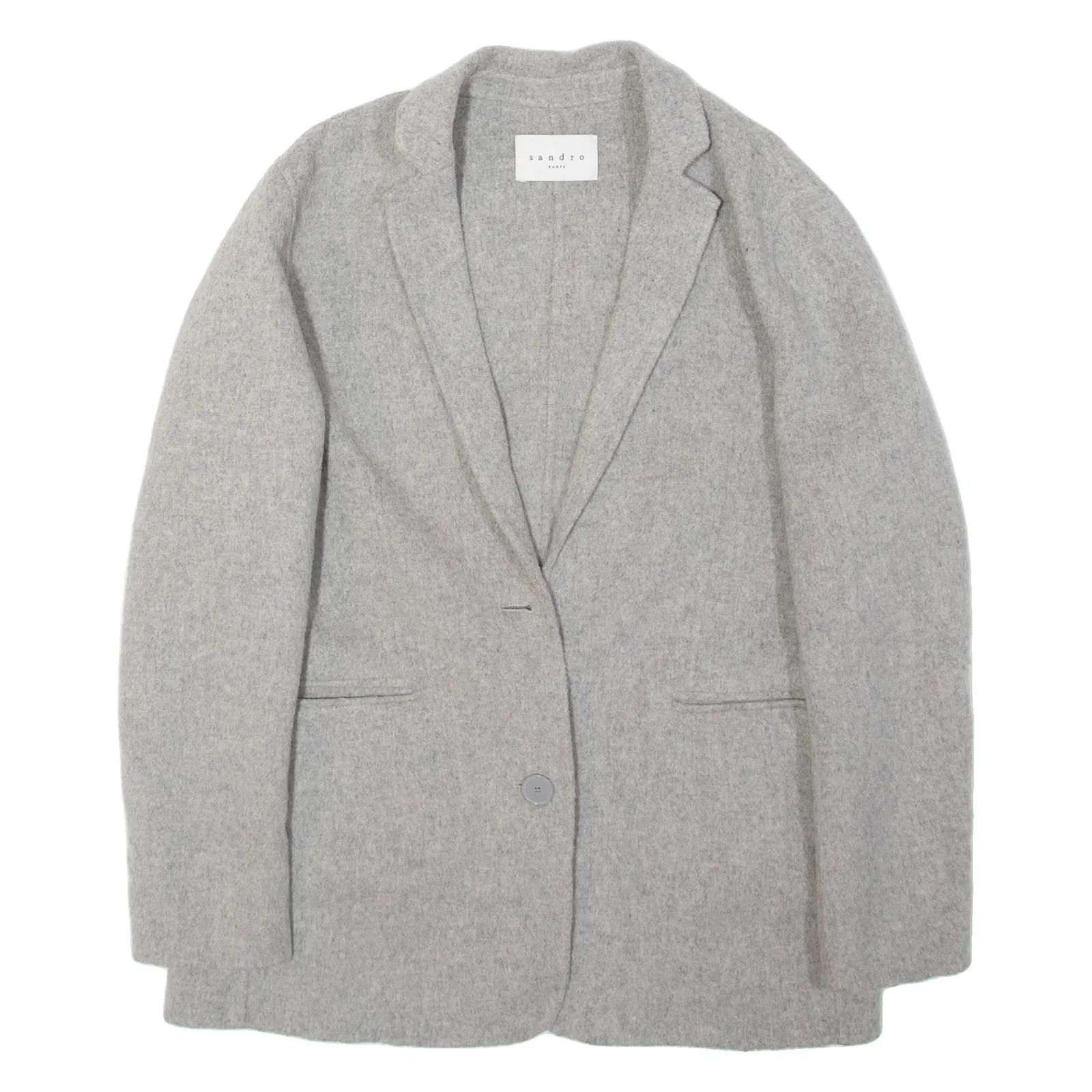 SANDRO Womens Blazer Jacket Grey Wool M