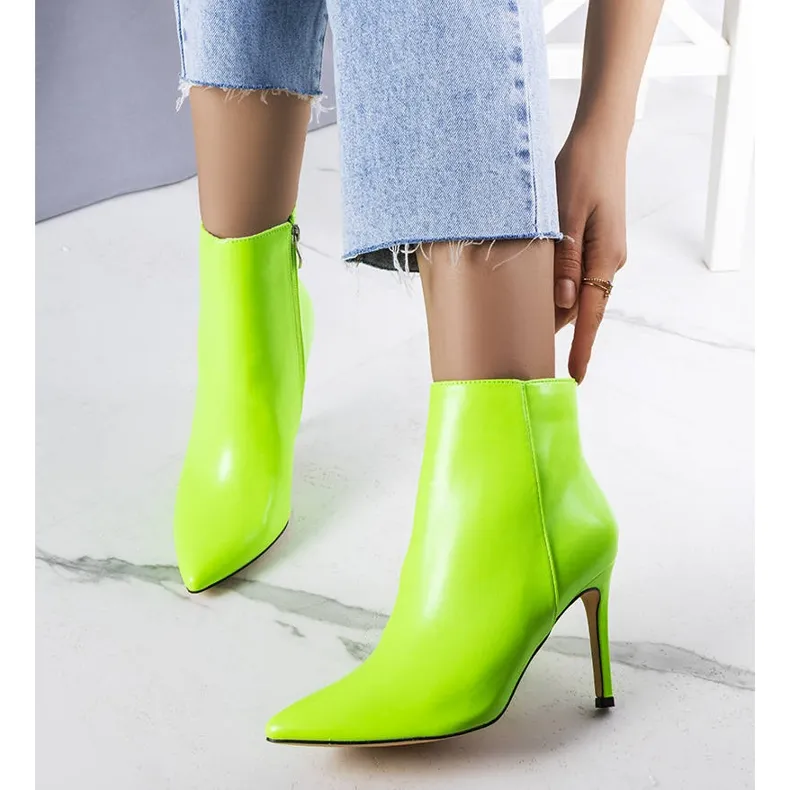 Sandy green high heel boots