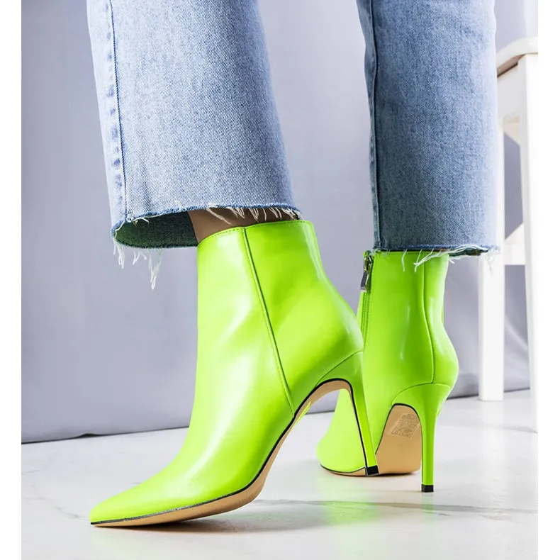 Sandy green high heel boots