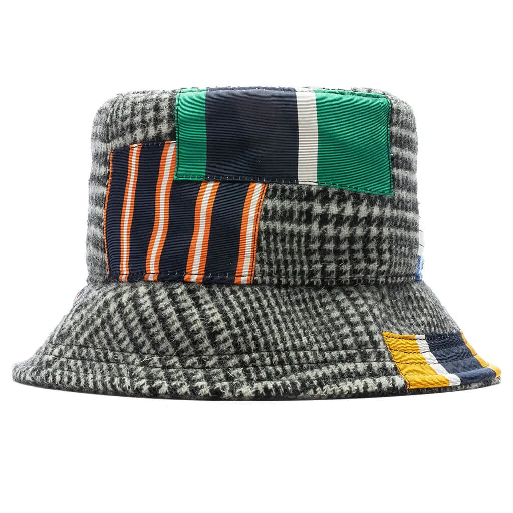 Seamed in Patchwork Bucket Hat - Black/White