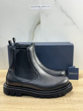 Seboy’s Chelsea Boot Uomo Pelle Nero Fondo Gomma Made In Italy 40