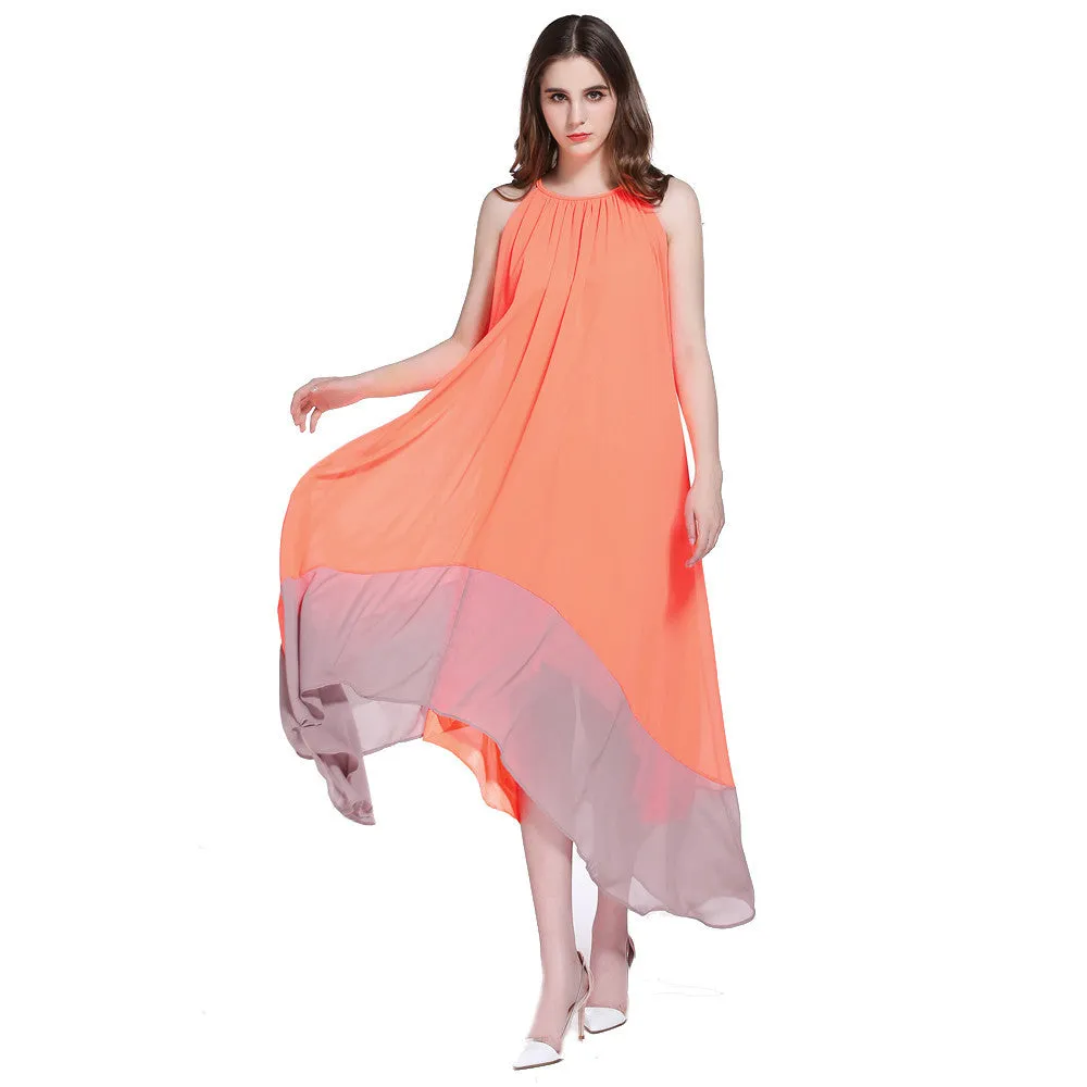 Sexy Women Long Boho Maxi Festa Beach Party Dresses Sweet Chiffon Dress Robe Feida