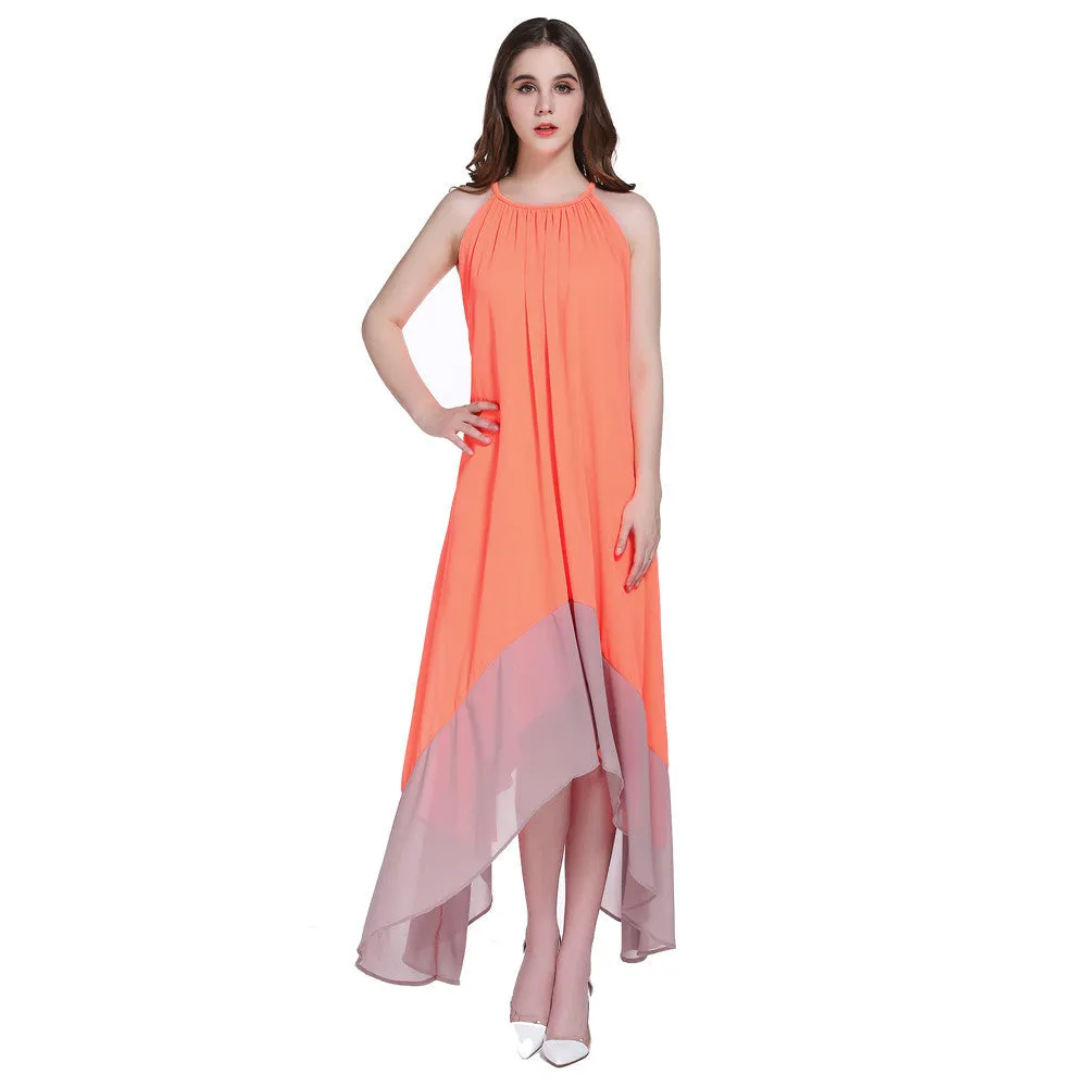 Sexy Women Long Boho Maxi Festa Beach Party Dresses Sweet Chiffon Dress Robe Feida