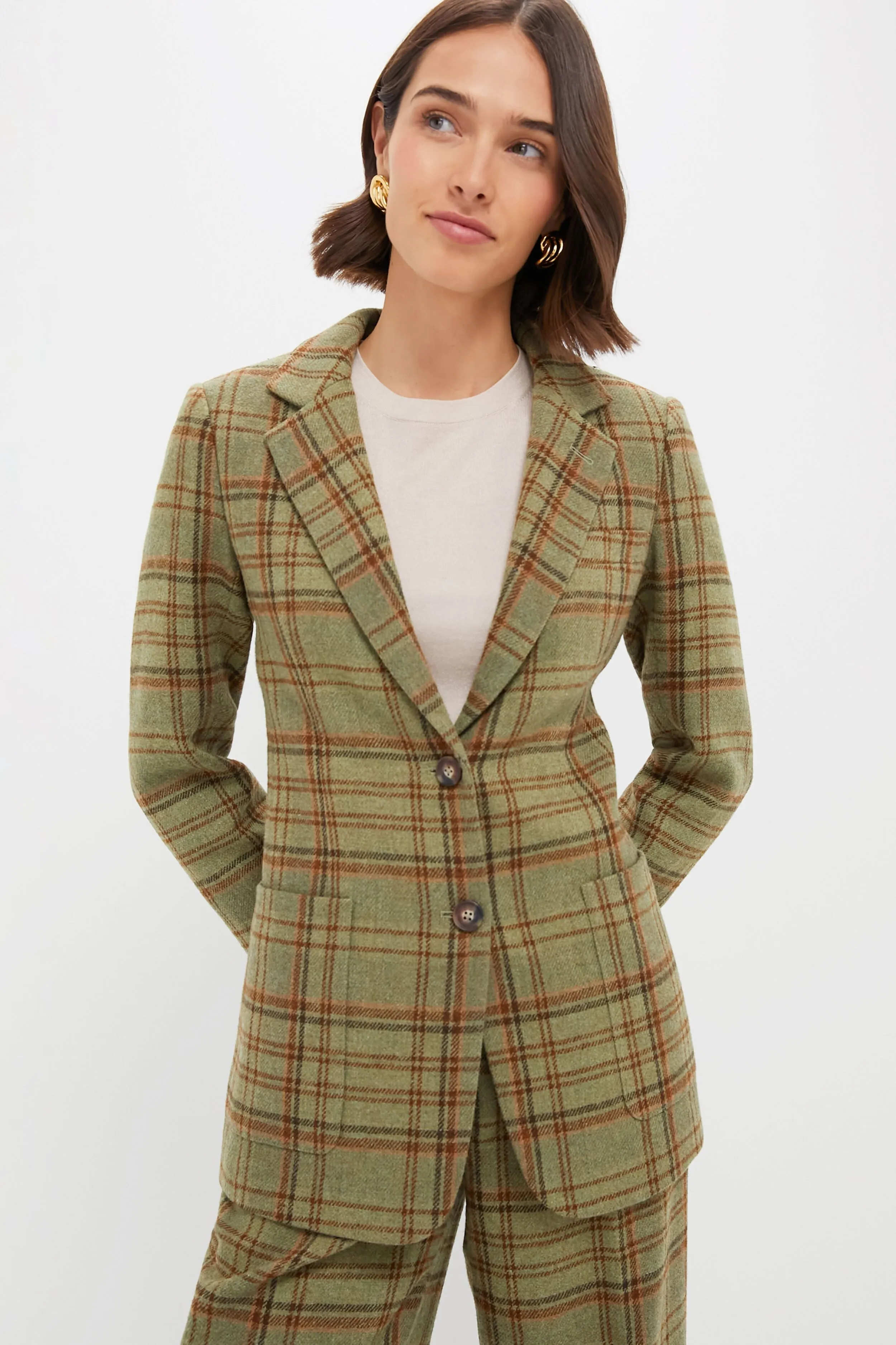 Sherwood Plaid Wool Herron Blazer