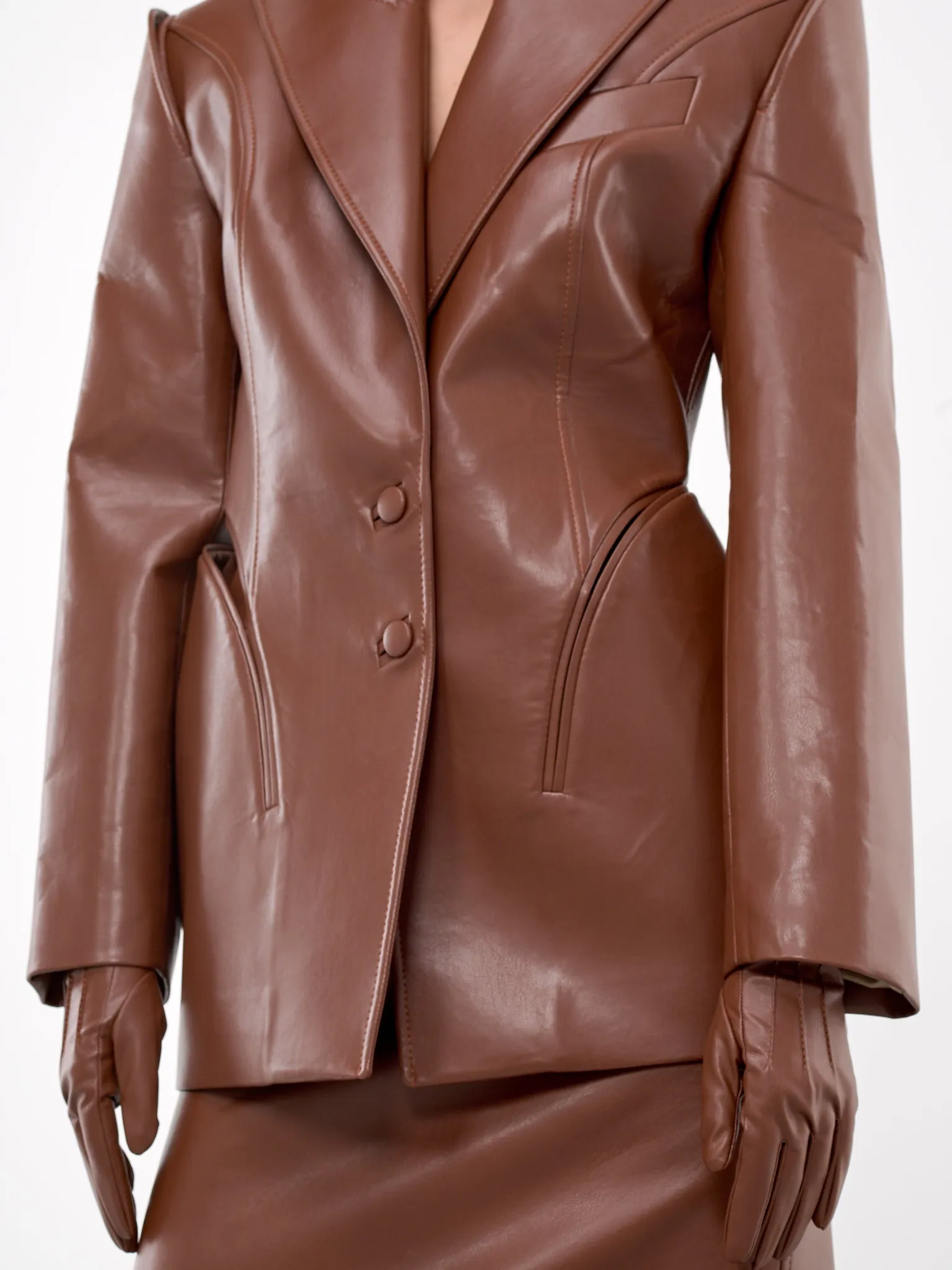 Side Cut Blazer (BZVLBR06-BROWN)