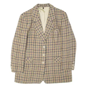 SIXTH SENSE Womens Blazer Jacket Beige Wool Plaid M