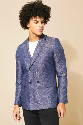 Slim Double Breasted Paisley Blazer