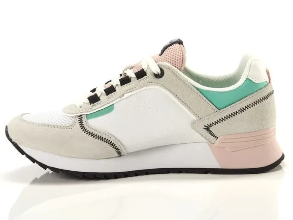 SNEAKERS COLMAR TRAVIS WHITE-PINK-WATER GREEN TRAVSP C 127