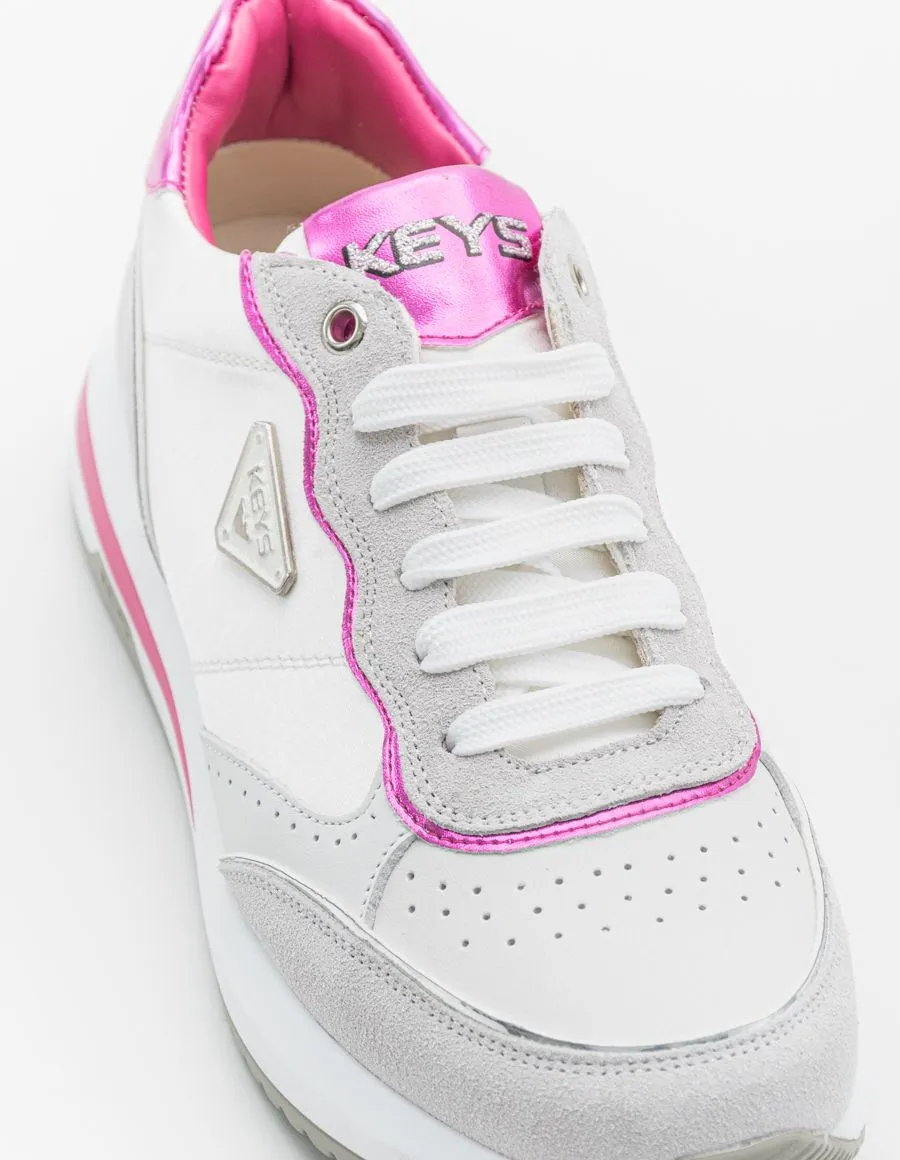 SNEAKERS KEYS DONNA WHITE FUXIA K-9232 K8448