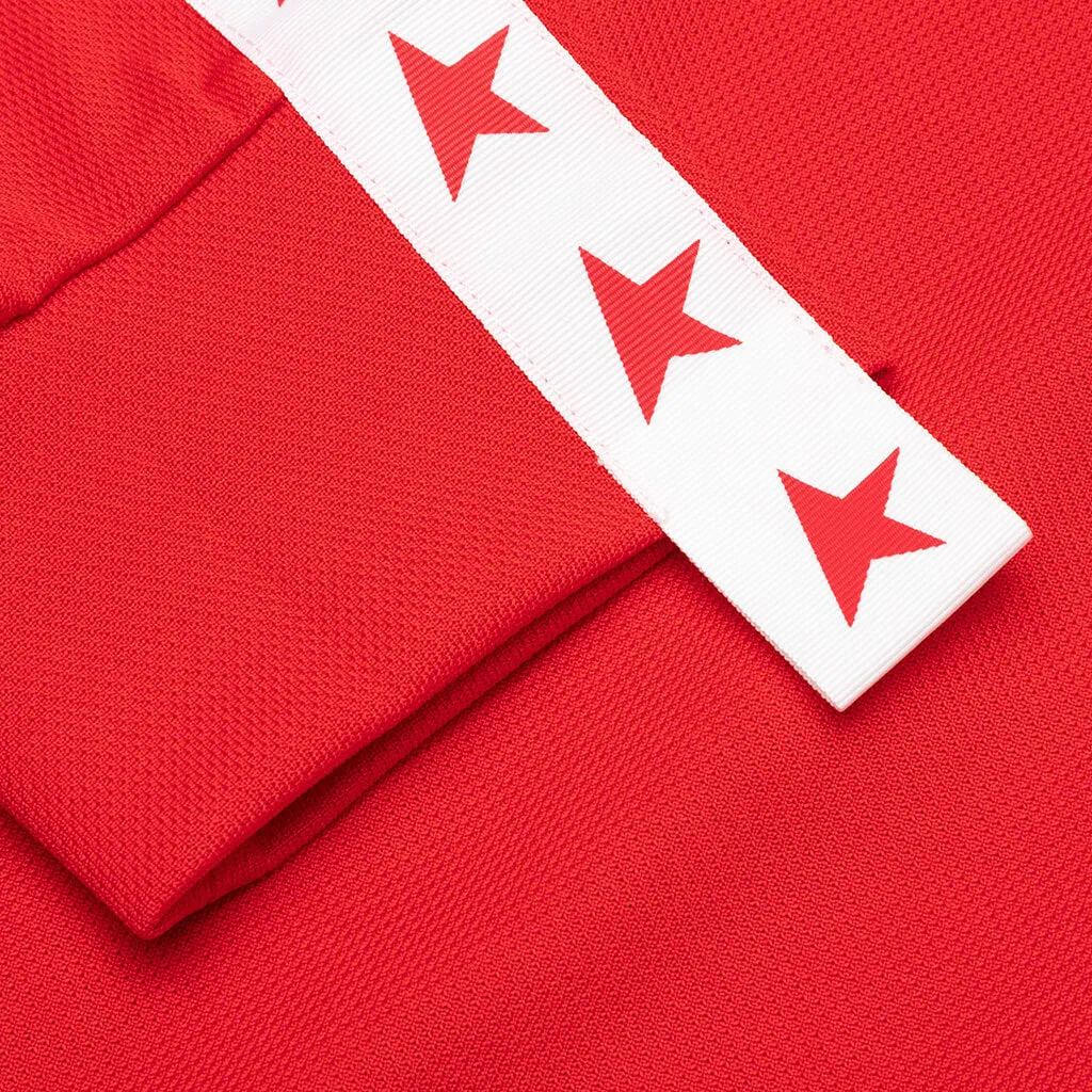 Star Zipped Track Jacket - Tango Red/White