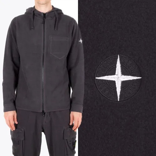 STONE ISLAND  |Nylon Long Sleeves Plain Cotton Logo Hoodies