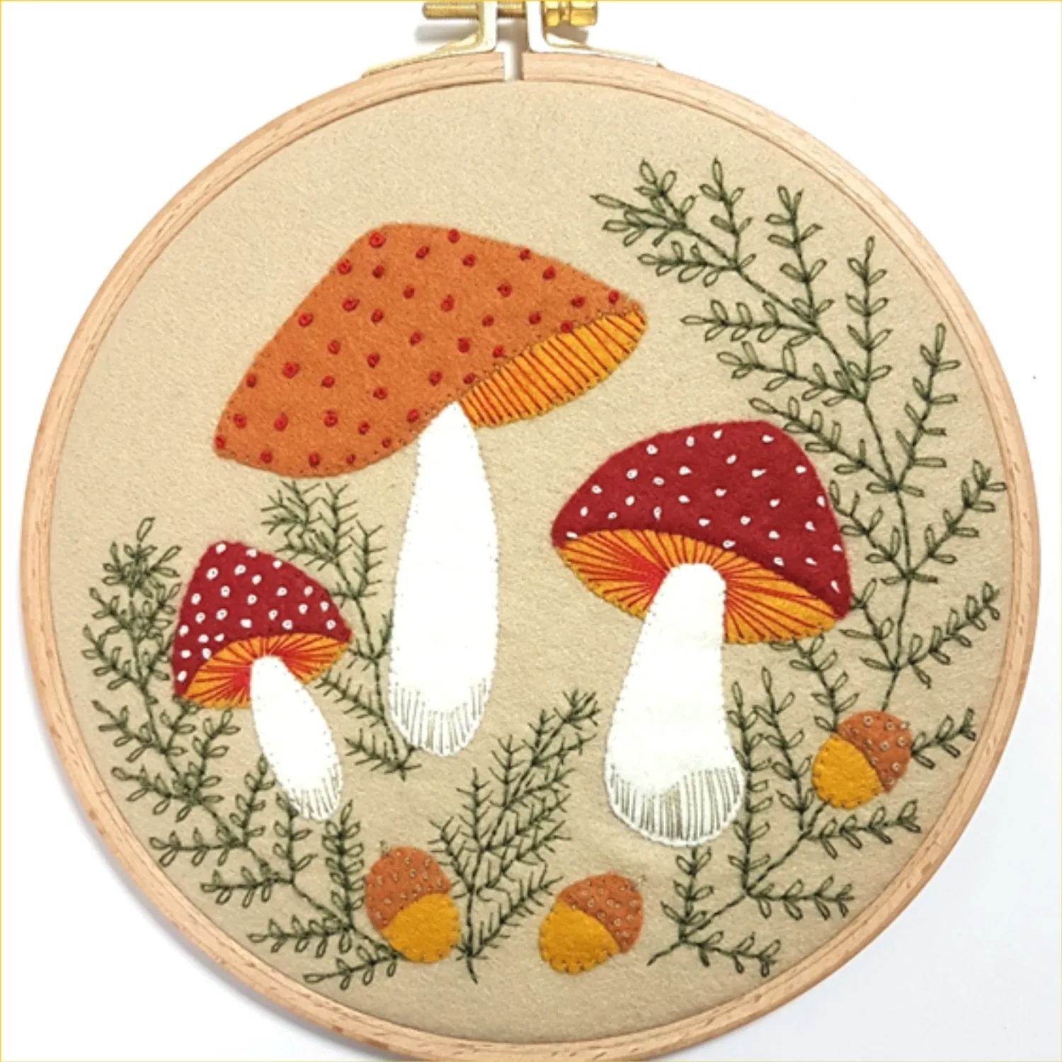 Toadstool Appliqué Hoop Craft Kit