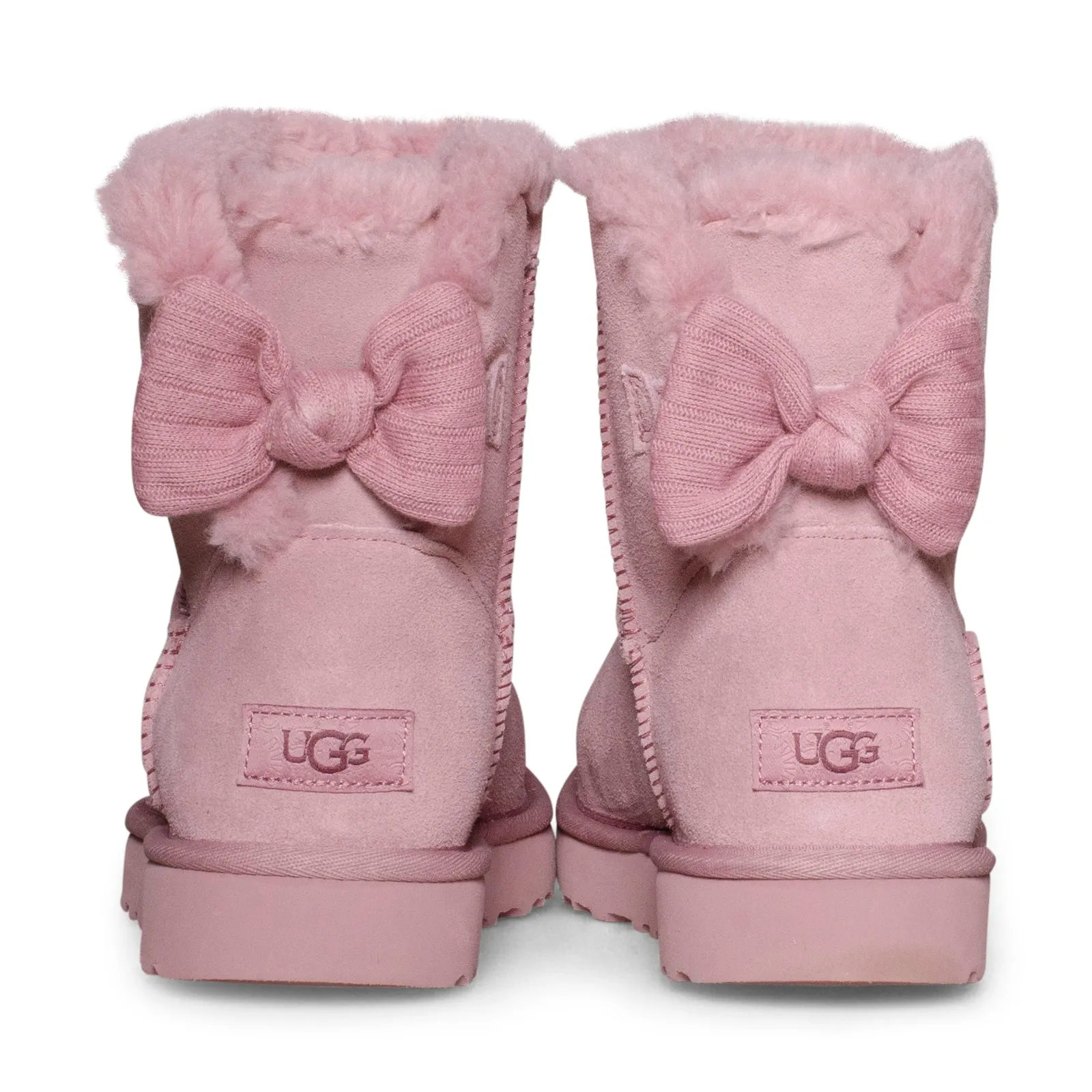 UGG Mini Bailey Ribbed Bow Lavender Boots - Women's