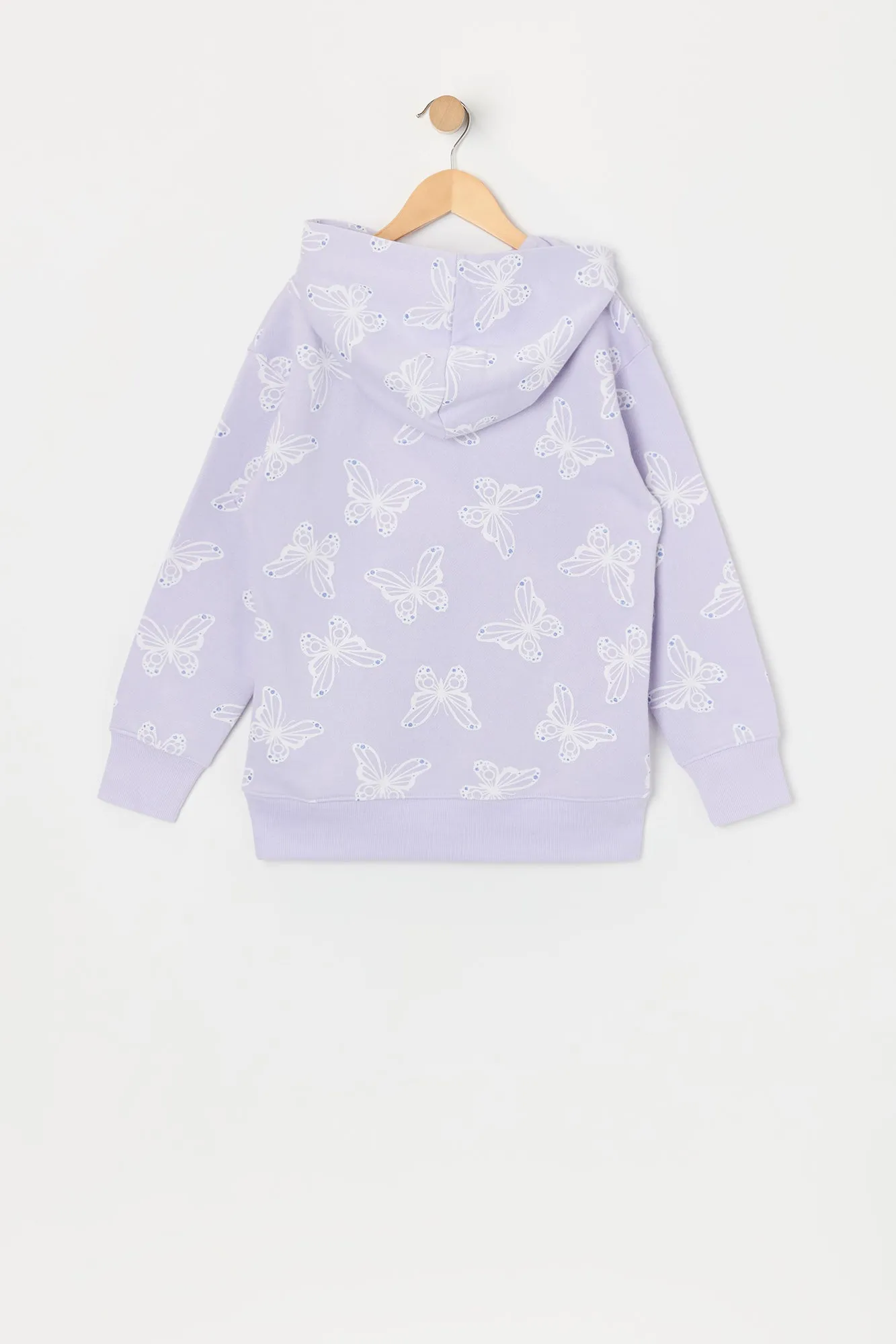 Urban Kids Girls Butterfly Print Fleece Hoodie