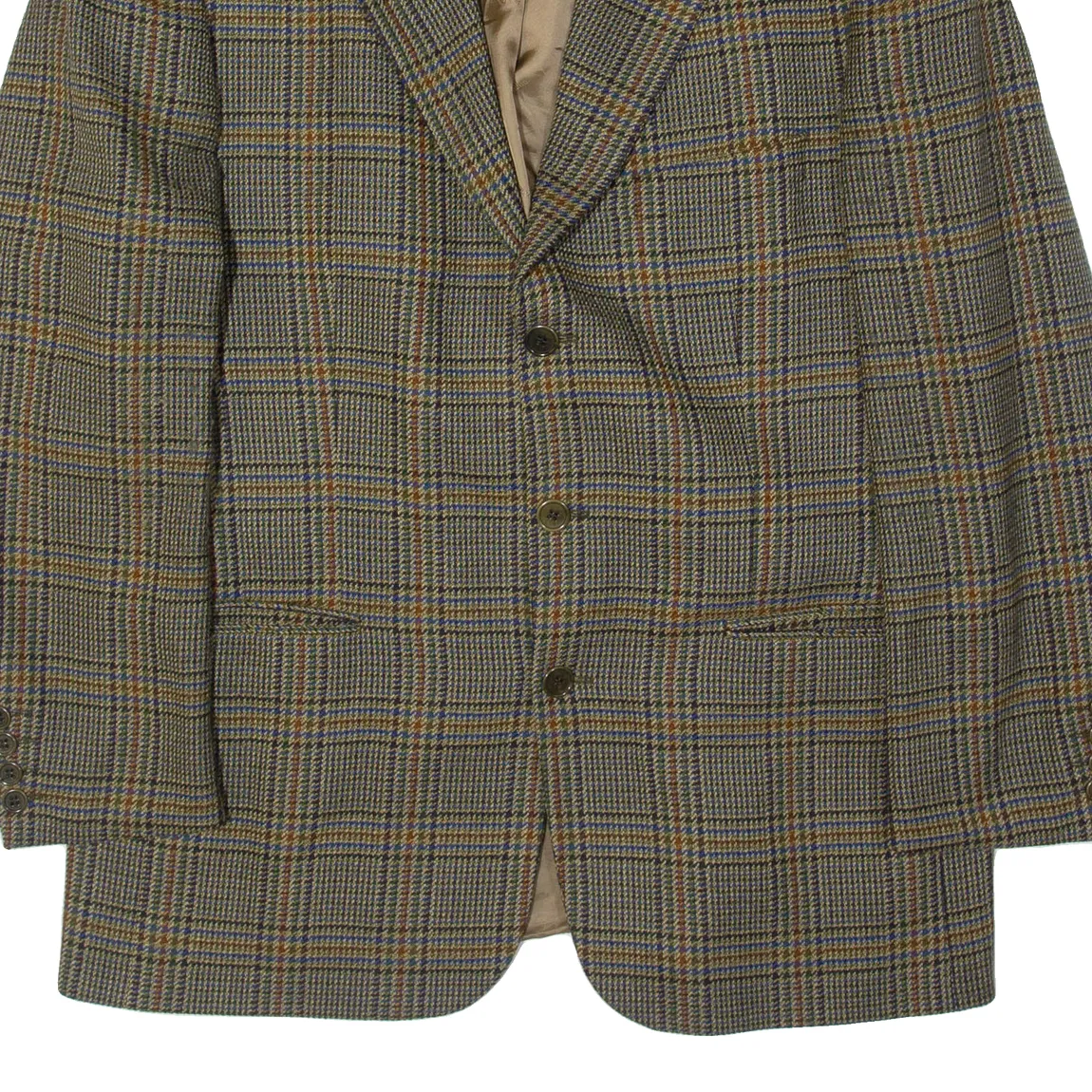 VALENTINO Mens Blazer Jacket Green Wool Plaid L