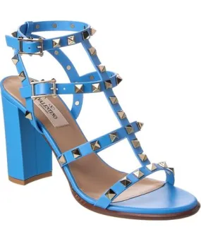 Valentino Rockstud Caged 90 Leather Ankle Strap Sandal