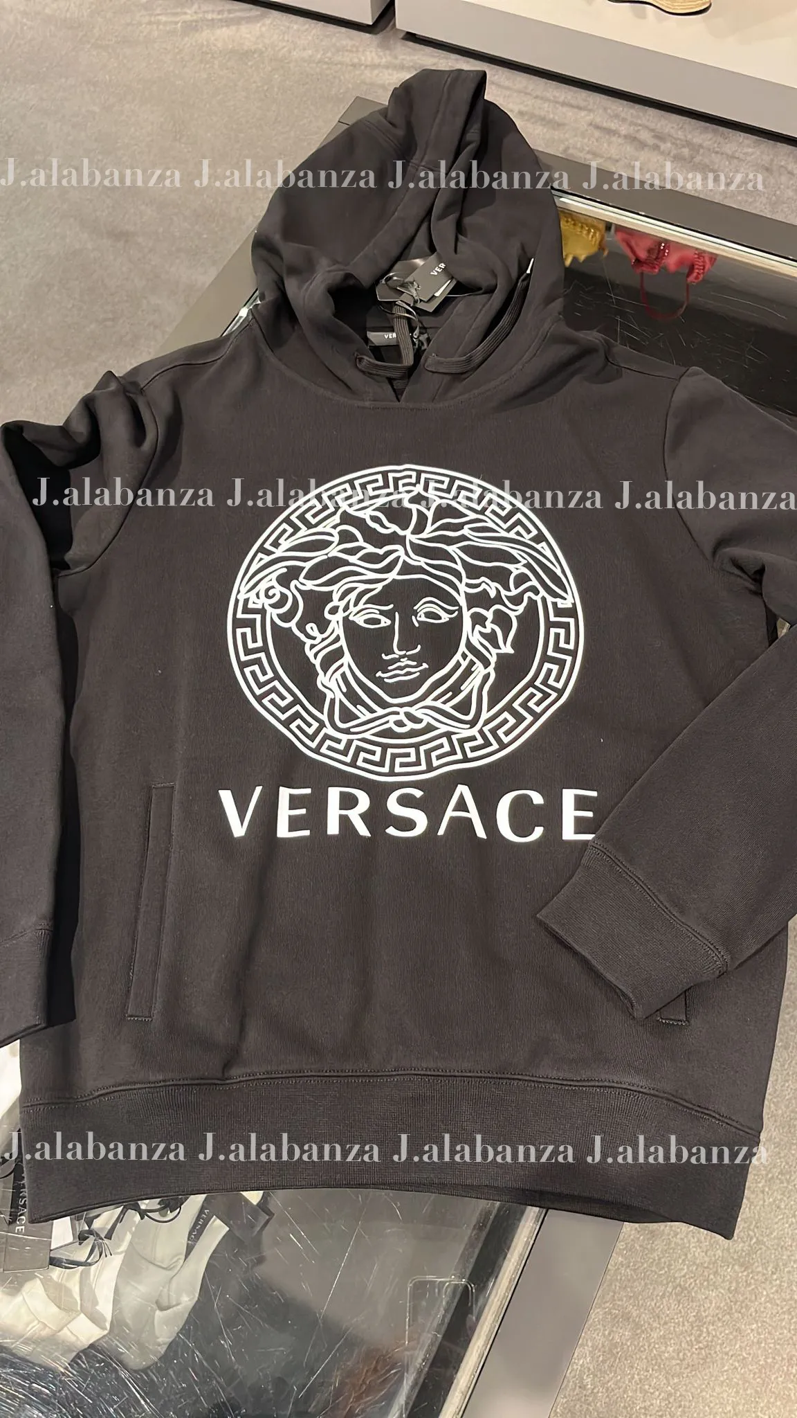 VERSACE  |Long Sleeves Logo Luxury Outlet Hoodies