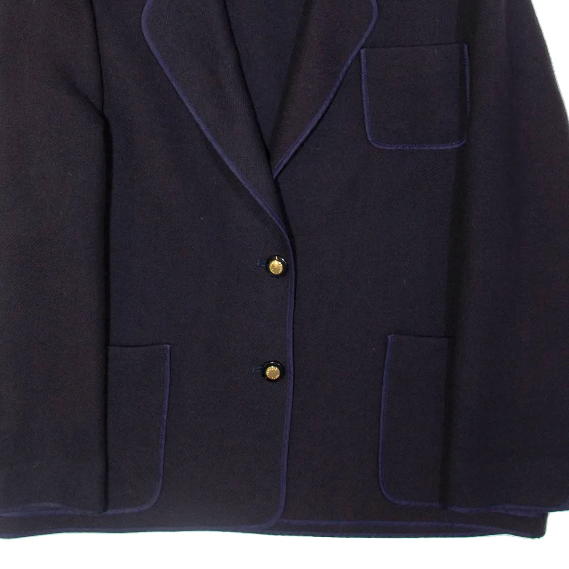 WEINBERG Womens Blazer Jacket Blue Wool XL