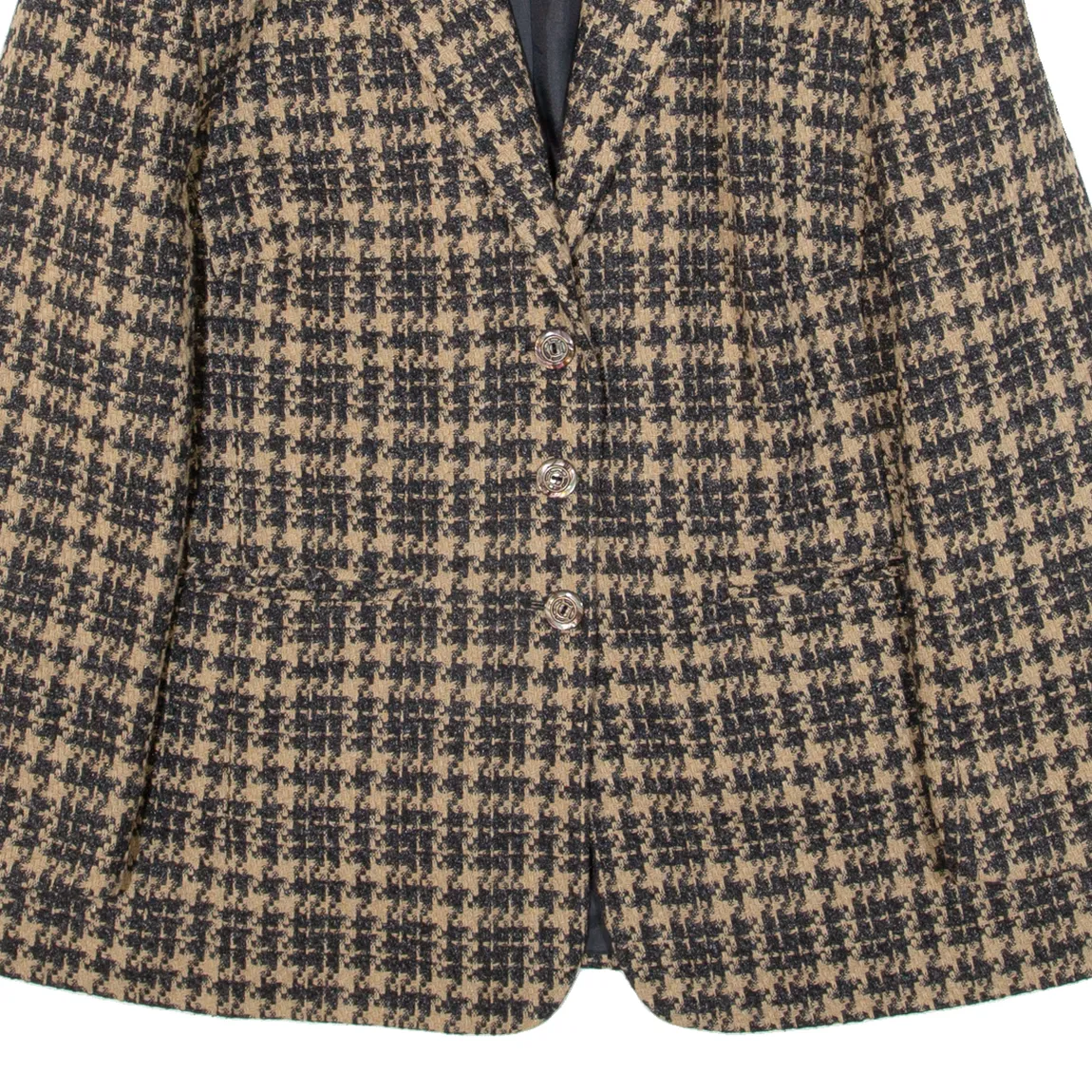 Womens Blazer Jacket Cream Knit Wool Check UK 20