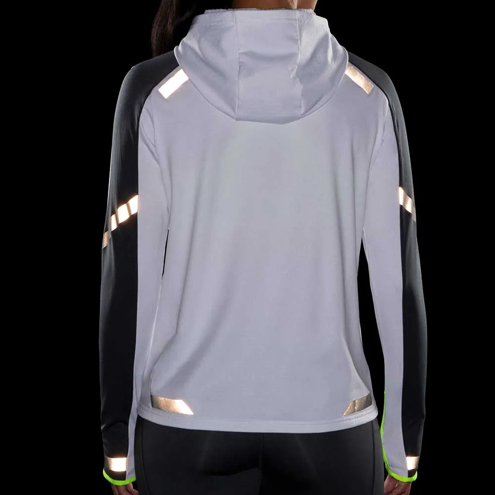 Women's Run Visible Thermal Hoodie - White/Asphalt/Nightlife