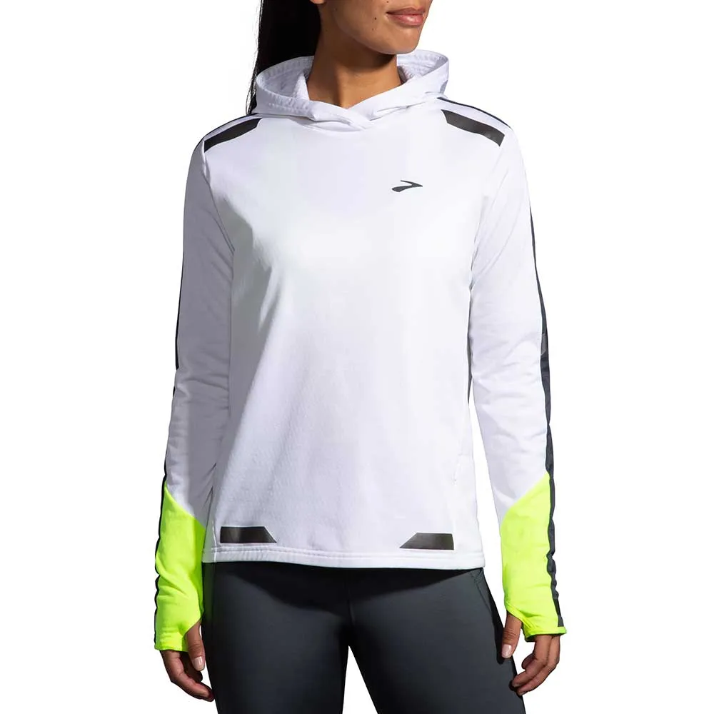 Women's Run Visible Thermal Hoodie - White/Asphalt/Nightlife