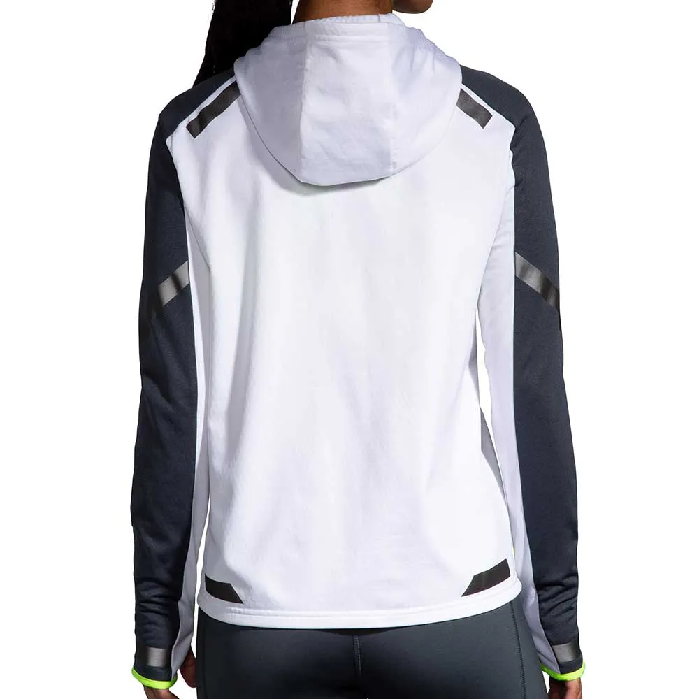 Women's Run Visible Thermal Hoodie - White/Asphalt/Nightlife