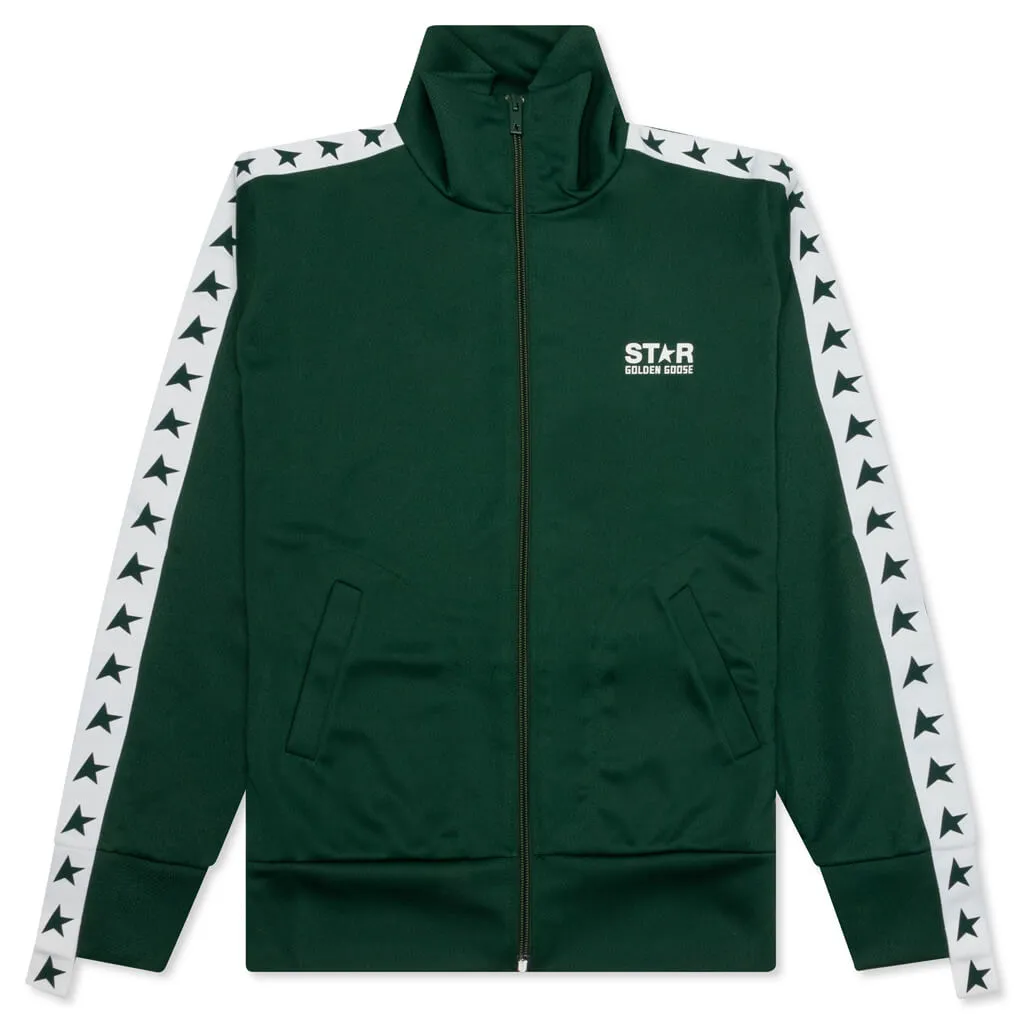 Women's Star Zipped Track Jacket - Bright Green