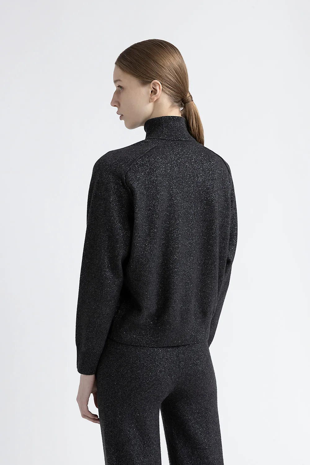 Wool and cashmere high neck sweater