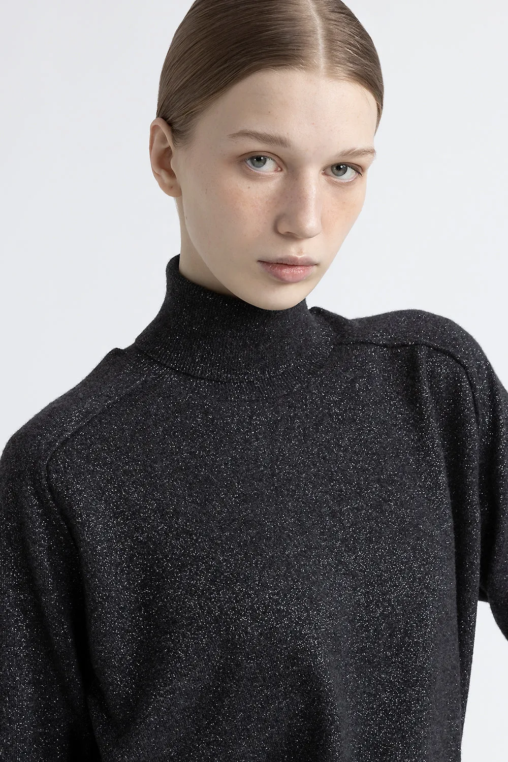 Wool and cashmere high neck sweater