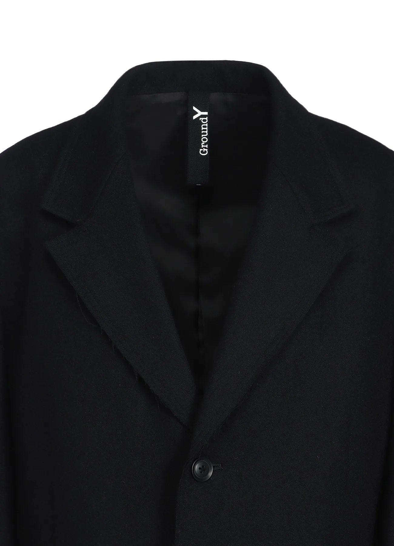 WOOL/NYLON FLANNEL TRIMMED LONG JACKET