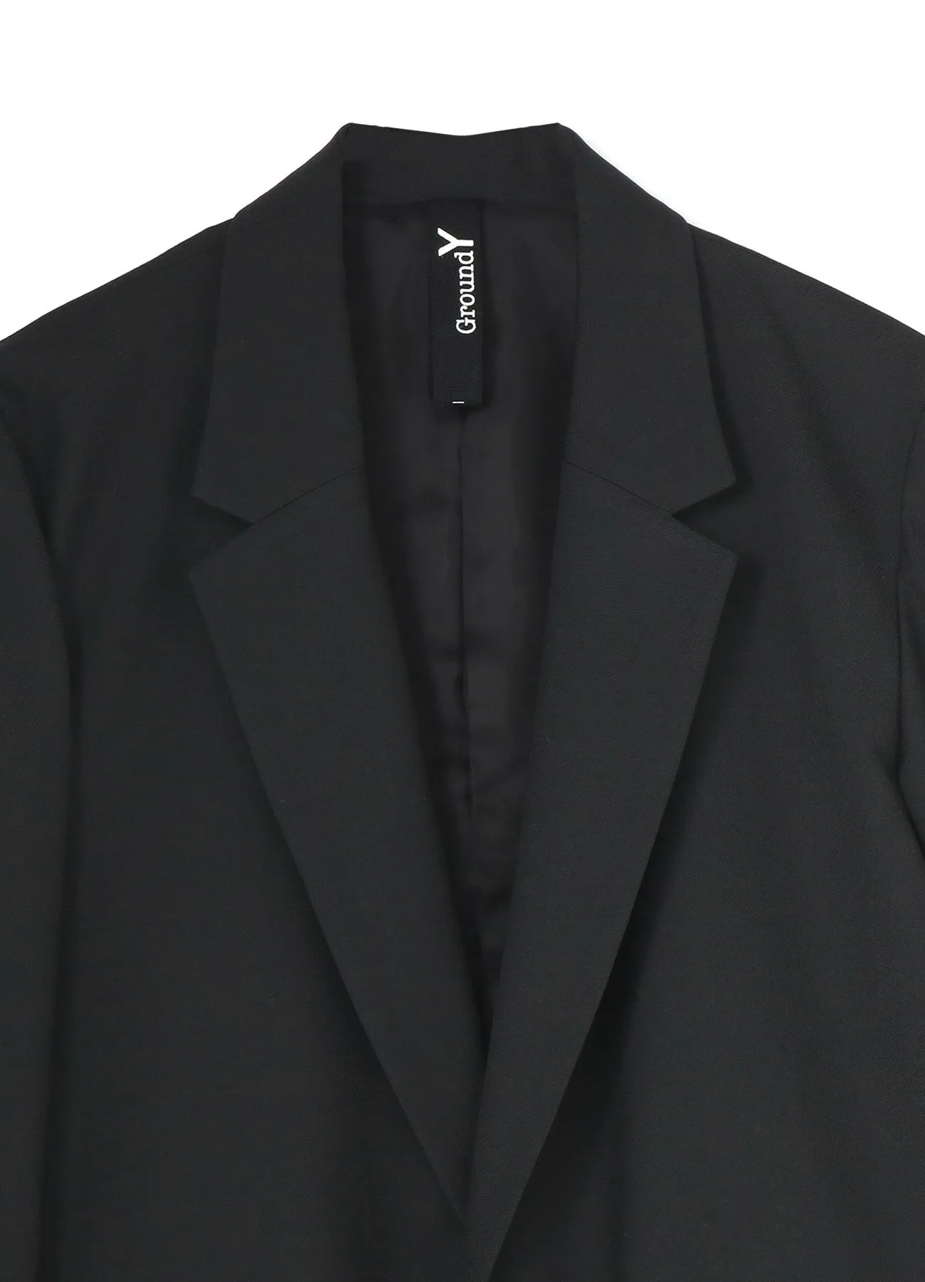 WOOL/POLYESTER GABARDINE 1-BUTTON LONG JACKET