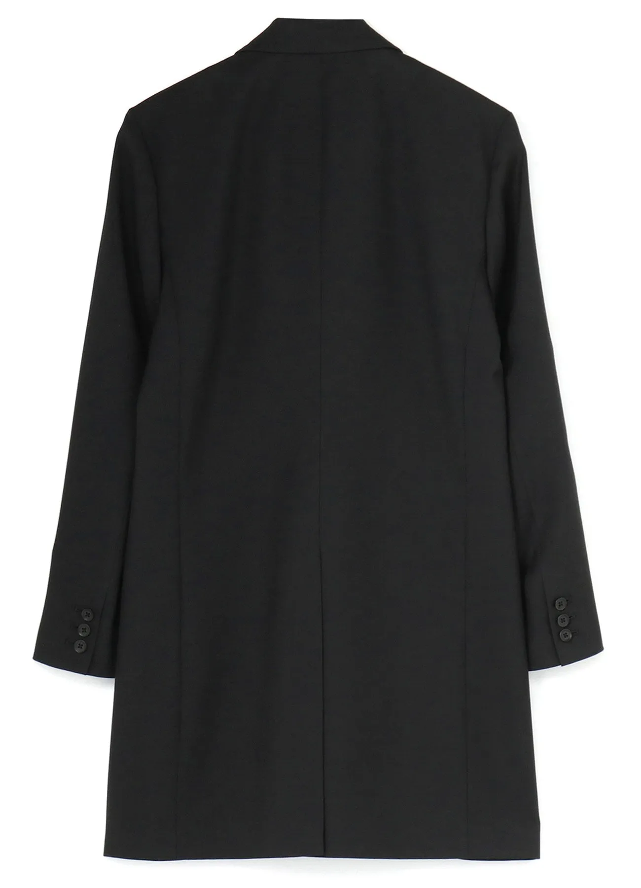 WOOL/POLYESTER GABARDINE 1-BUTTON LONG JACKET