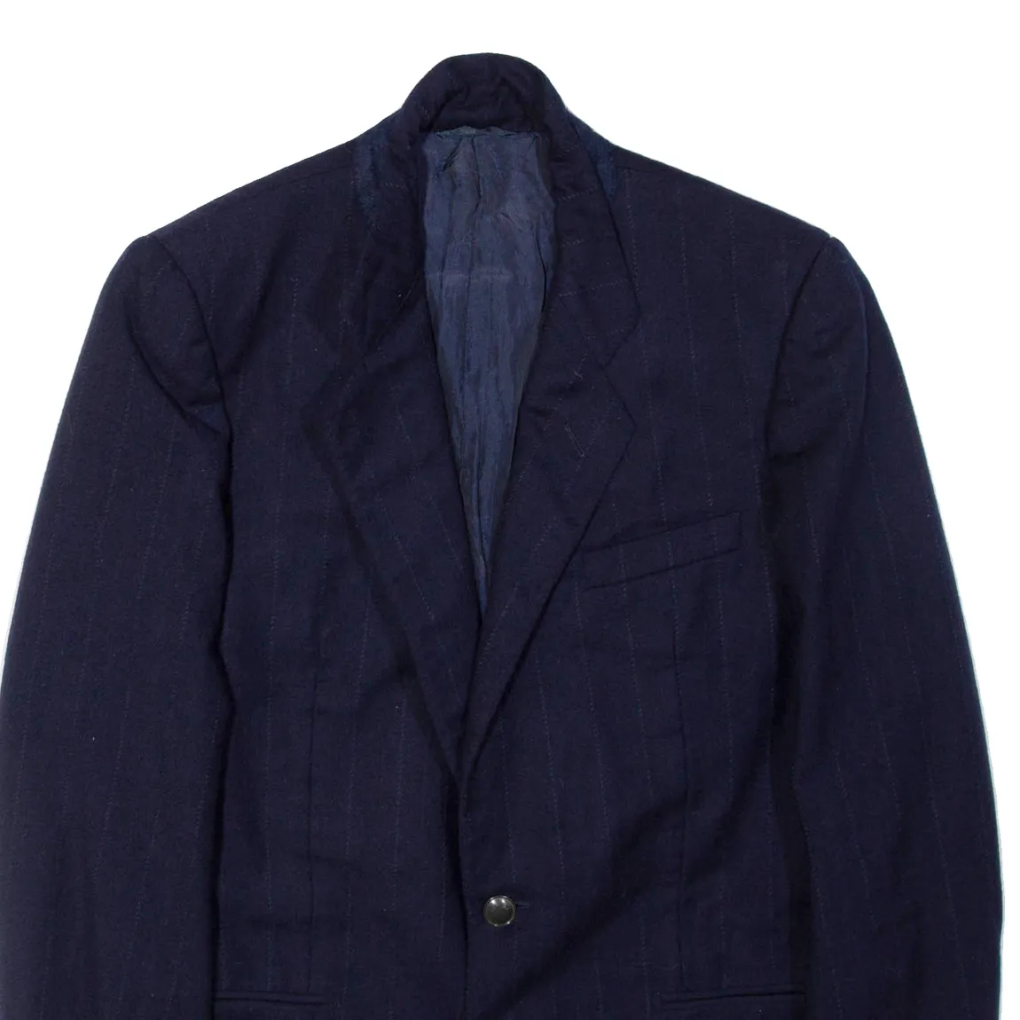 YVES SAINT LAURENT Mens Blazer Jacket Blue Wool Striped M