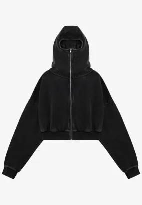 Zip-Up Cropped Hoodie